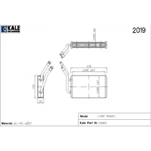 KALE Kalorifer Radyatörü ((-AC) Yc1h 18b539 AA) - Ford 0288892AB