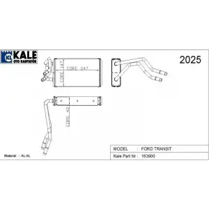KALE Kalorifer Radyatörü (Klimalı /yc1h 18b539 BB) - Ford 0288922AB