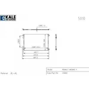 KALE Klima Radyatörü (Kondenser) (050ABC040) - Renault / Dacia
