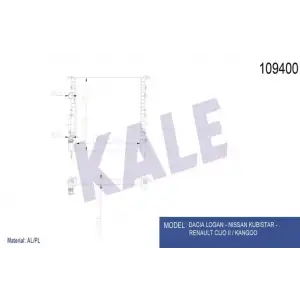KALE Su Radyatörü (2 Sıra Al+pl Sistem 65 PS NAC) - Renault / Dacia 0518182AL