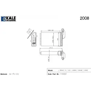 KALE Kalorifer Radyatörü (1 Sıra ALB SI) (0583852AL) - Renault / Dacia