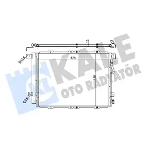 KALE Klima Radyatörü (Kurutucu ile Brazing 558x418x16) - Kore Araçları (Hyundai/Kia) 342540