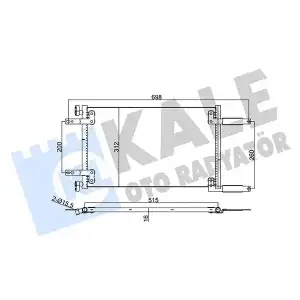 KALE Klima Radyatörü (( Kurutucusuz) Brazing) (342850) - Fiat / Alfa / Lancia