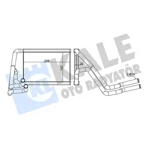 KALE Kalorifer Radyatörü (A/M 145x235x20 : Kalorifer Petegi) - Kore Araçları (Hyundai/Kia) 347340