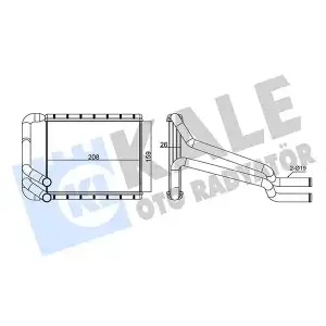 KALE Kalorifer Radyatörü (A/M 211x159x27 : Kalorifer Petegi) - Kore Araçları (Hyundai/Kia) 347350