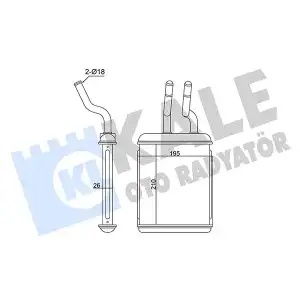 KALE Kalorifer Radyatörü ((Borulu) [Brazing Al/al] [210x195x26]) - Fiat / Alfa / Lancia 358560