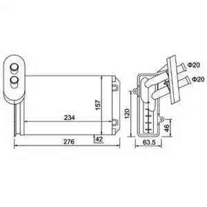 MAGNETI MARELLI Kalorifer Radyatörü (8FH 351 001-611) - VW Grubu (VW/Audi/Seat/Skoda) 359000300800