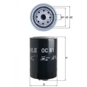 MAHLE Yağ Filtresi (H17w05) - VW Grubu (VW/Audi/Seat/Skoda) MHL OC51