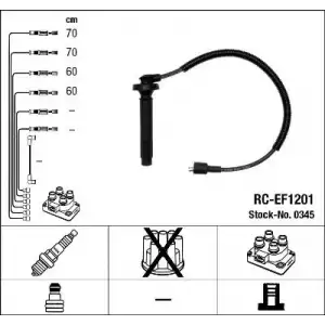 NGK Buji Kablosu Takım (Rc-ef1201) - Japon Araçları NGK 0345