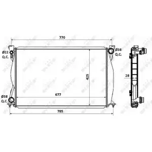 NRF Su Radyatörü (Brazing) (NRF 58359) - VW Grubu (VW/Audi/Seat/Skoda)