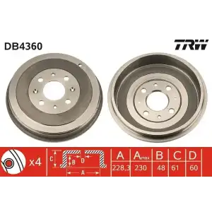 TRW Kampana Arka (DB4360) - Opel