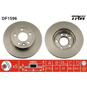 TRW Fren Diski Ön (Ddf427 (Takım Fiyat)) - VW Grubu (VW/Audi/Seat/Skoda) DF1596
