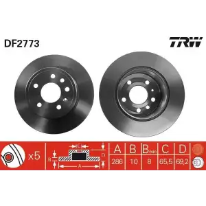 TRW Fren Diski Arka (5 Bijon Takım) - Opel DF2773