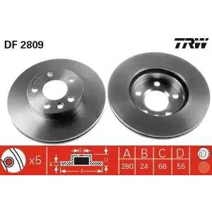 TRW Fren Diski Ön (14040 / Ddf1010) - VW Grubu (VW/Audi/Seat/Skoda) DF2809