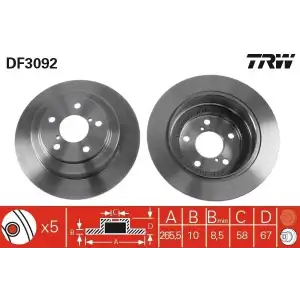 TRW Fren Diski Arka (DF3092) - Japon Araçları