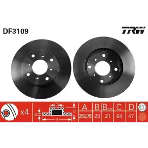 TRW Fren Diski Ön (DF3109) - Japon Araçları