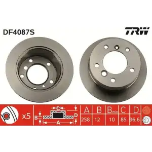 TRW Fren Diski Arka (09102 / Fcr230a) - VW Grubu (VW/Audi/Seat/Skoda) DF4087S