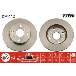 TRW Fren Diski Ön (DF4112) - Japon Araçları