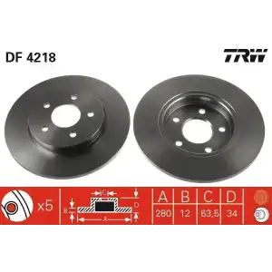 TRW Fren Diski Arka (Takım (2 Adet)) - Ford DF4218