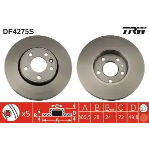 TRW Fren Diski Ön (Adet) (DF4275S) - Opel