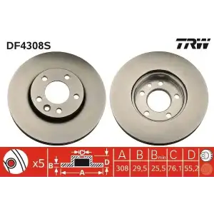 TRW Fren Diski Ön (28504 / Ddf1253) - VW Grubu (VW/Audi/Seat/Skoda) DF4308S