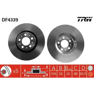 TRW Fren Diski Ön (Takım) (DF4339) - Volvo