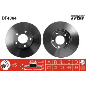 TRW Fren Diski Ön (DF4384) - Japon Araçları