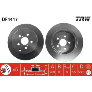 TRW Fren Diski Arka (DF4417) - Japon Araçları