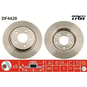 TRW Fren Diski Arka (15 Jant) - Japon Araçları DF4420