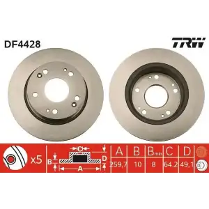 TRW Fren Diski Arka (DF4428) - Japon Araçları