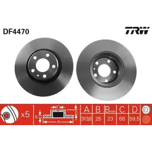 TRW Fren Diski Ön (Ddf1291 (Takım Fiyat)) - VW Grubu (VW/Audi/Seat/Skoda) DF4470