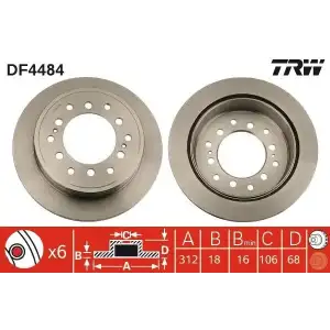 TRW Fren Diski Arka (DF4484) - Japon Araçları