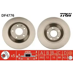 TRW Fren Diski Arka (Ddf1850 (Takım Fiyat)) - VW Grubu (VW/Audi/Seat/Skoda) DF4776