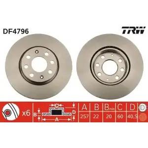 TRW Fren Diski Ön (Takım 14 Inch) - Opel DF4796