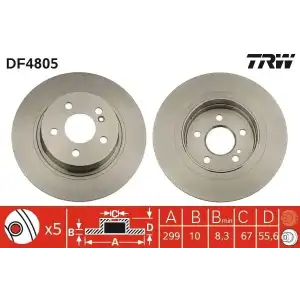 TRW Fren Diski Arka (DF4805) - Mercedes-Benz