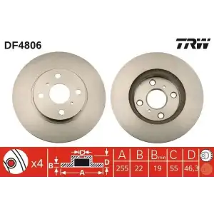 TRW Fren Diski Ön ((Japon Üretimi)) - Japon Araçları DF4806