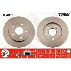 TRW Fren Diski Arka (DF4811) - Japon Araçları