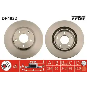 TRW Fren Diski Ön (Yüksek Karbonlu) - Japon Araçları DF4932