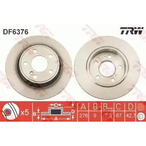 TRW Fren Diski Arka (DF6376) - Mercedes-Benz