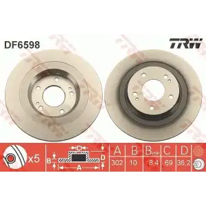 TRW Fren Diski Arka (DF6598) - Japon Araçları