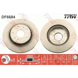TRW Fren Diski Ön (DF6684) - Japon Araçları
