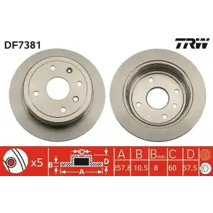 TRW Fren Diski Arka (DF7381) - Opel
