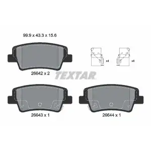 TEXTAR Fren Balatası Arka (TX 2664201) - Kore Araçları (Hyundai/Kia)