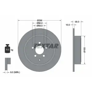 TEXTAR Fren Diski Arka (TX 92074100) - Peugeot / Citroën / DS