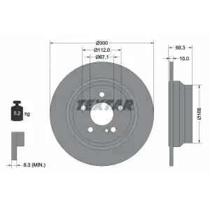 TEXTAR Fren Diski Arka (TX 92115405) - Mercedes-Benz