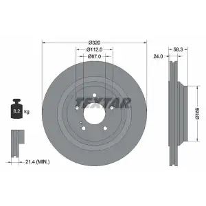 TEXTAR Fren Diski Arka (4 Matik) - Mercedes-Benz TX 92160705