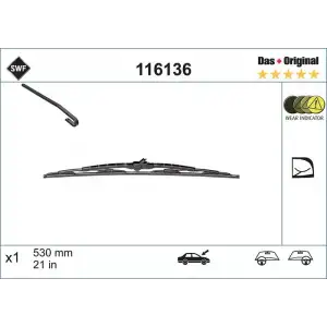 VALEO Silecek Süpürgesi Ön Sağ (SWF - 530 MM) - VW Grubu (VW/Audi/Seat/Skoda) 116136