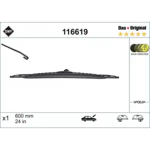VALEO Silecek Süpürgesi Ön Sağ (SWF - 600 MM) - Mercedes-Benz 116619