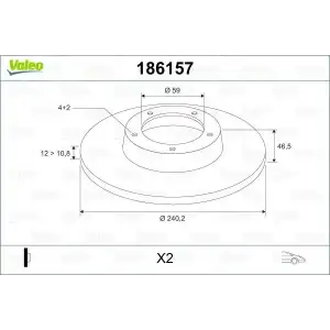 VALEO Fren Diski Ön (Takım) (186157) - Fiat / Alfa / Lancia