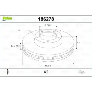 VALEO Fren Diski Ön (Takım / YVT 1125 AA) - Ford 186278